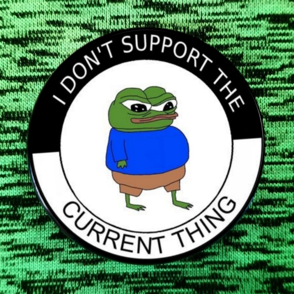 2.25 inch I dont support the current thing button badge pin